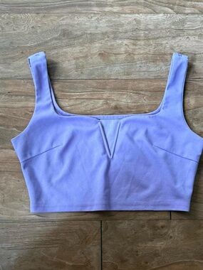 Lilac Square Neck Crop Tank Top
